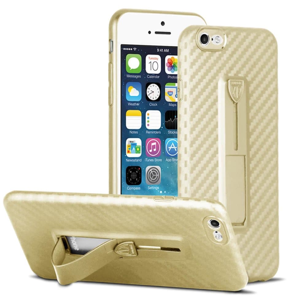 Skydd Mobiltelefon fodral för Apple iPhone 6 / 6s Ringa Bling-Etui Plast Guld