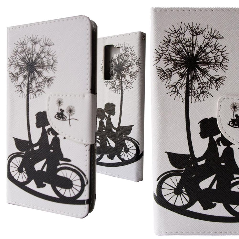 Mobilskal med Kortficka för LG K8 Konstläder Stötsäker Korthållare Telefon Brun