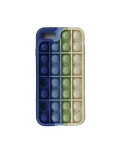 Revive Stress Pop Fidget Toys Push Up Bubble Silikonskal till iPhone 7/8 SE 2020 - Blå/Vit