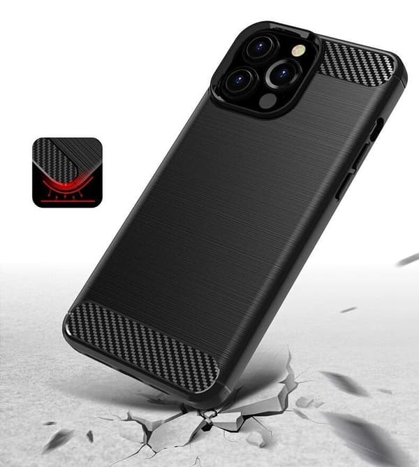 SKALO iPhone 13 Pro Max Armor Carbon Stødsikker TPU-cover