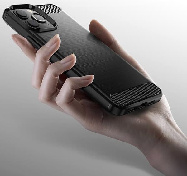 SKALO iPhone 13 Pro Max Armor Carbon Stødsikker TPU-cover