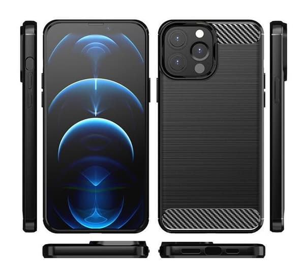 SKALO iPhone 13 Pro Max Armor Carbon Stødsikker TPU-cover
