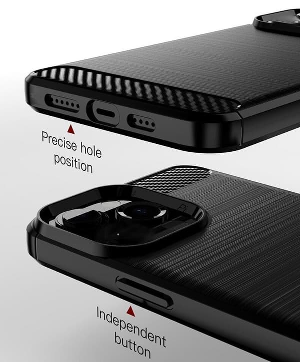 SKALO iPhone 13 Armor Carbon Stødsikker TPU-cover