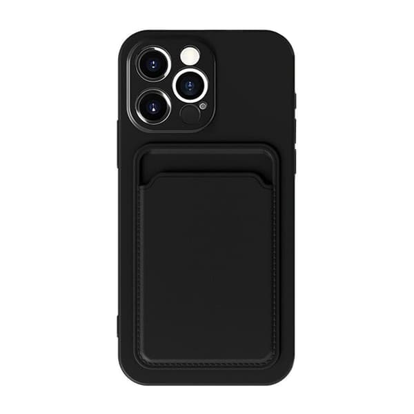 iPhone 13 Pro Silikonskal med Korthållare - Svart
