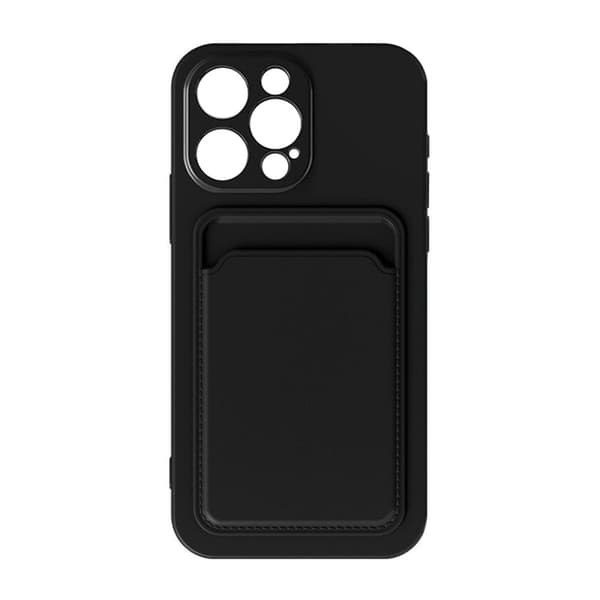 iPhone 13 Pro Silikonskal med Korthållare - Svart