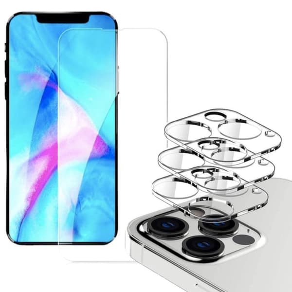 Iphone 13 [4-PACK] 2 X linssisuoja + 2 X karkaistu lasi Iphone 13