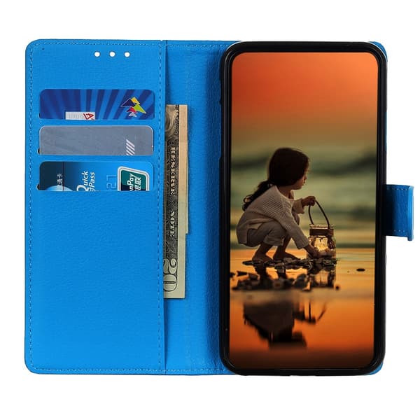 Nordic Covers iPhone 13 Pro Max Kotelo Litchi Sininen