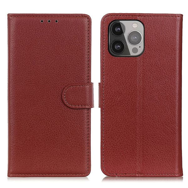 Nordic Covers iPhone 13 Pro Max Fodral Litchi Brun