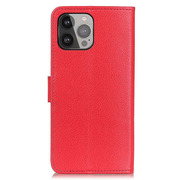 Nordic Covers iPhone 13 Pro Max Kotelo Litchi Punainen