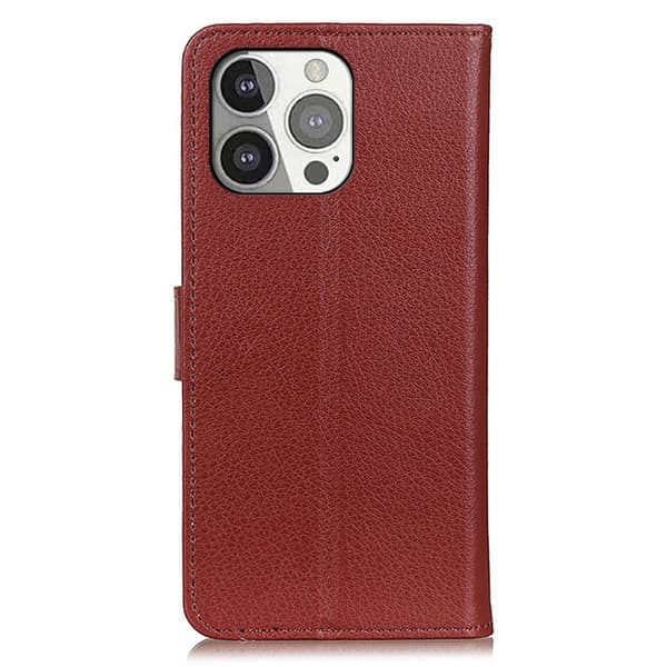 Nordic Covers iPhone 13 Pro Etui Litchi Brun