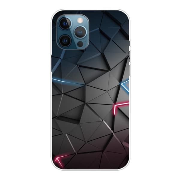 IPhone 12- 12 Pro mobilskal - Black Stereo Rhombus