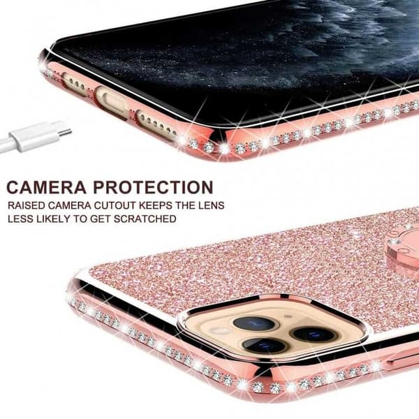 iPhone 13 Pro Max stødabsorberende cover med Ring Holder Strass