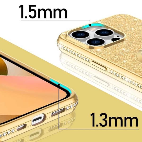 iPhone 13 Pro Max stødabsorberende cover med Ring Holder Strass