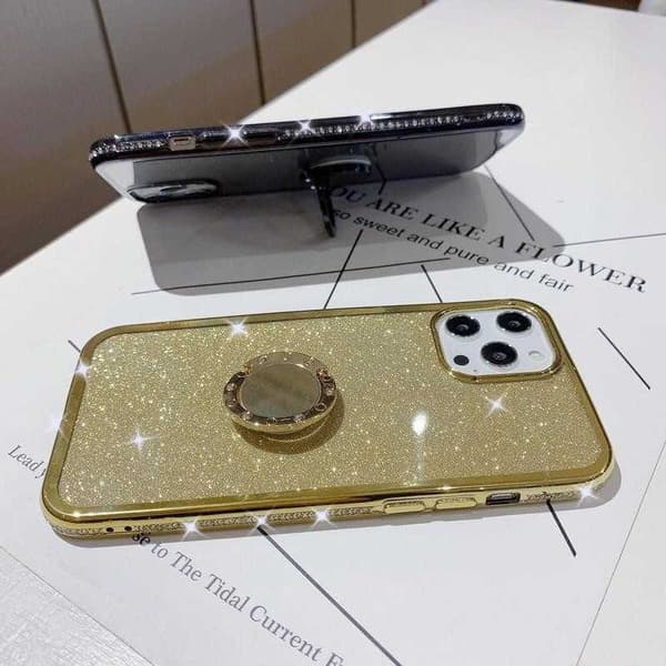 iPhone 13 Pro Max stødabsorberende cover med Ring Holder Strass