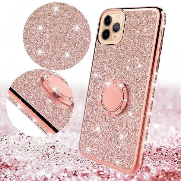 iPhone 13 Pro Max stødabsorberende cover med Ring Holder Strass
