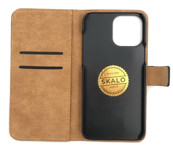 SKALO iPhone 13 Pro Max Flip Cover m. Pung i Ægte Læder