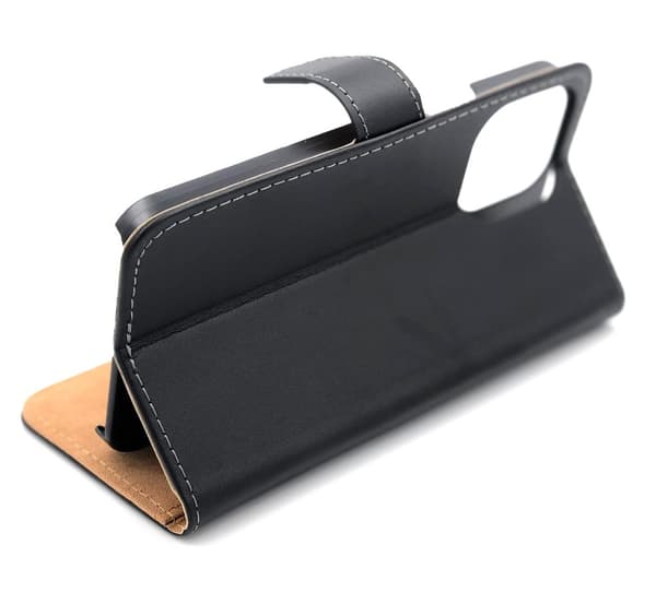 SKALO iPhone 13 Pro Max Flip Cover m. Pung i Ægte Læder
