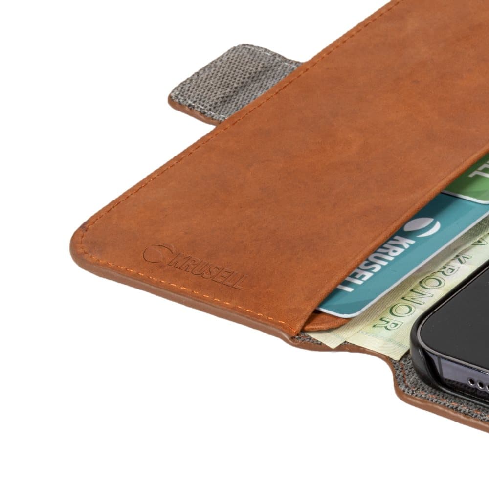 iPhone 13 PhoneWallet Läder, Cognac