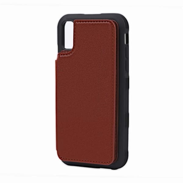 Stöttåligt Skal Kortfack G-SP iPhone XS Max - Brun
