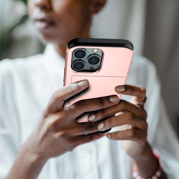 SKALO iPhone 13 Armor Skal Korthållare - Roséguld
