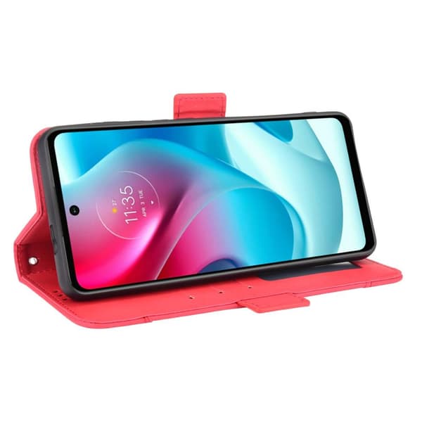 SKALO Moto G60S 6-lokeroa Lompakkokotelo - Punainen