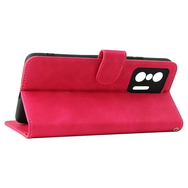 SKALO Xiaomi 11T/11T Pro Matt PU-læderpungetui - Cerise