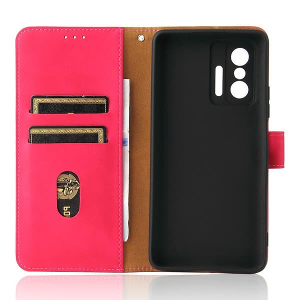 SKALO Xiaomi 11T/11T Pro Matt PU-læderpungetui - Cerise