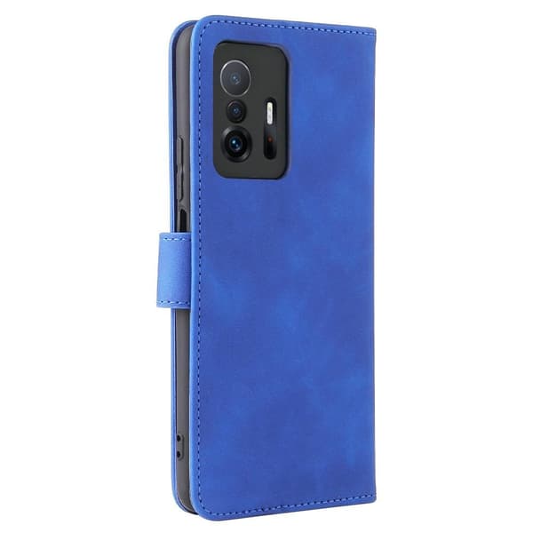SKALO Xiaomi 11T/11T Pro Matt PU Nahka lompakkokotelo - Sininen