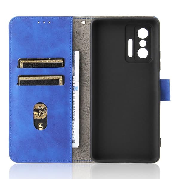 SKALO Xiaomi 11T/11T Pro Matt PU Nahka lompakkokotelo - Sininen