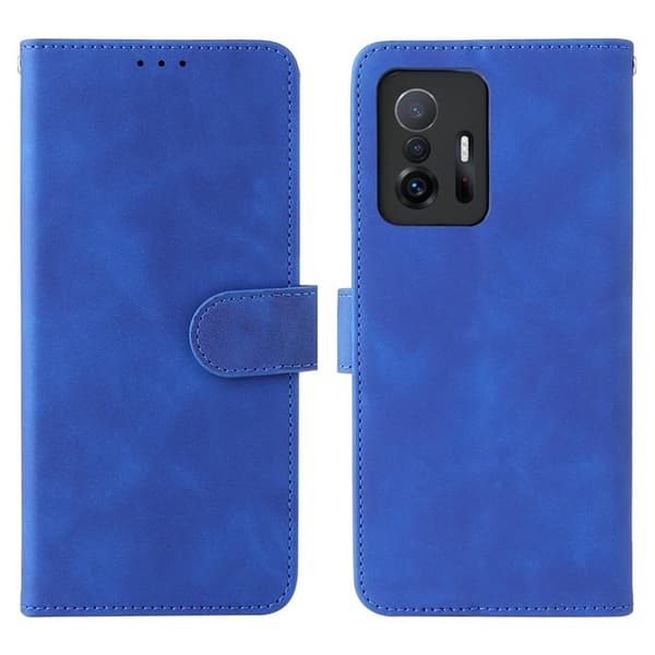 SKALO Xiaomi 11T/11T Pro Matt PU Nahka lompakkokotelo - Sininen