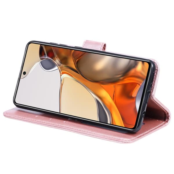 SKALO Xiaomi 11T/11T Pro Mandala lompakkokotelo - Ruusukulta