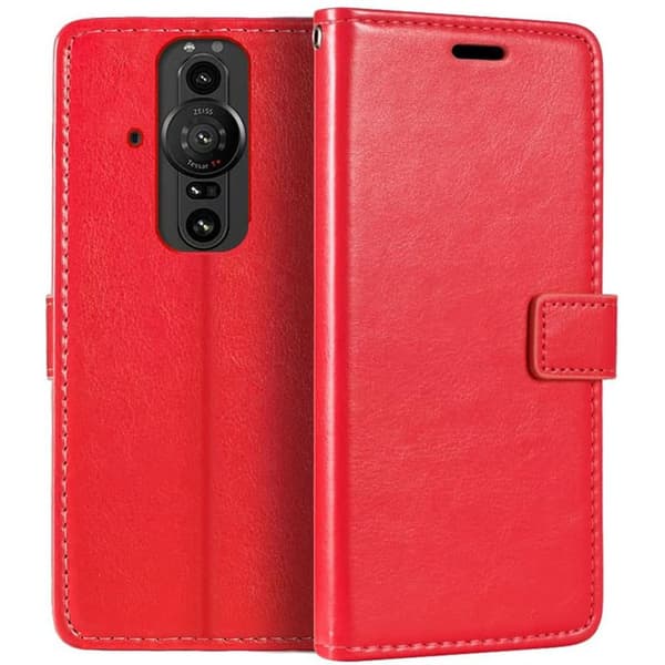 Lommebokdeksel 3-kort Sony Xperia Pro-I : Farge - RØD