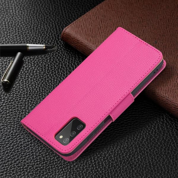 SKALO Samsung A02s / A03s Premium Litchi Flip Cover - Cerise