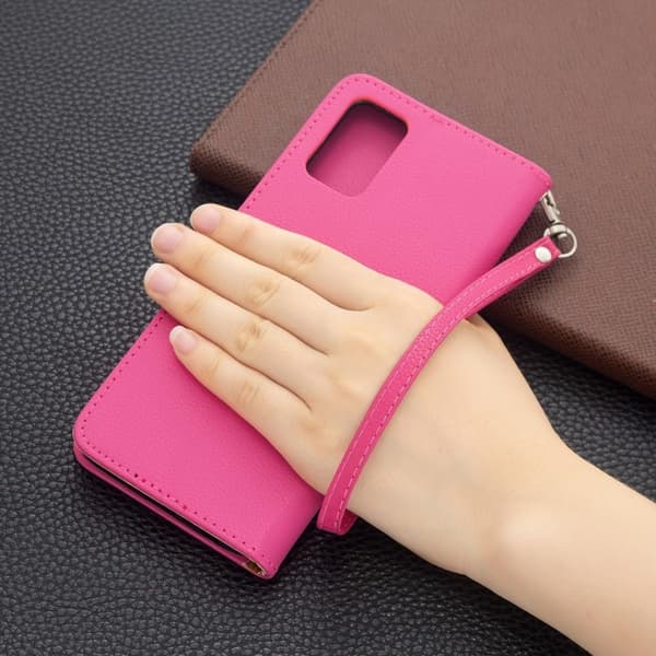 SKALO Samsung A02s / A03s Premium Litchi Flip Cover - Cerise