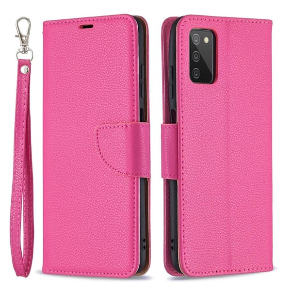 SKALO Samsung A02s / A03s Premium Litchi Flip Cover - Cerise