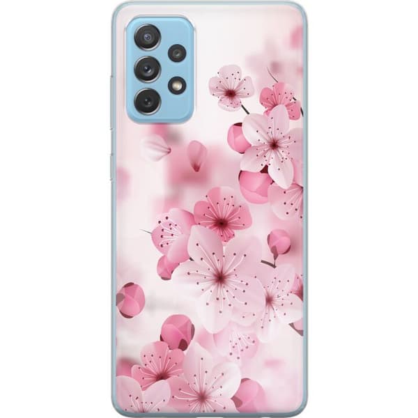 Samsung Galaxy A52 5G Läpinäkyvä kuori Kirsikankukka