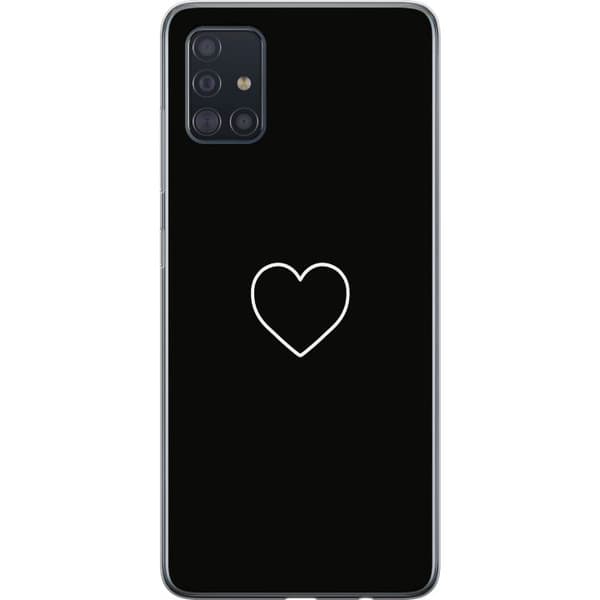 Samsung Galaxy A51 Läpinäkyvä kuori Sydän