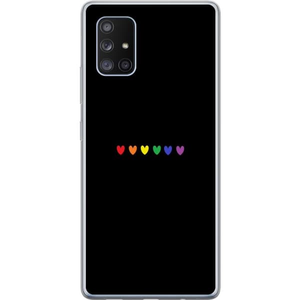 Samsung Galaxy A71 5G Genomskinligt Skal Pride Hearts