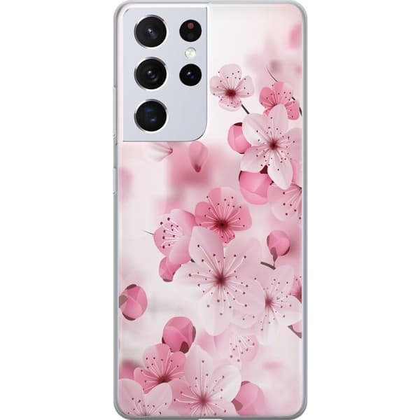 Samsung Galaxy S21 Ultra 5G Gennemsigtig cover Kirsebærblomst