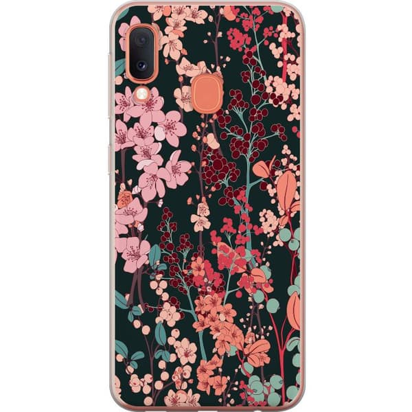 Samsung Galaxy A20e Genomskinligt Skal Blommor