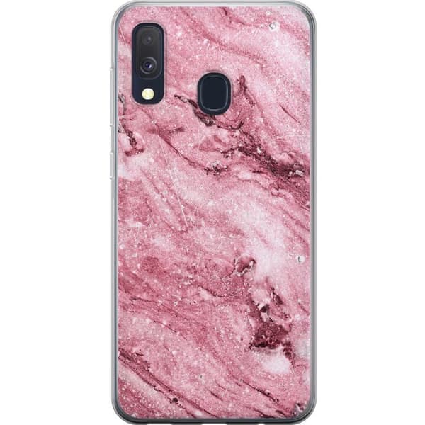 Samsung Galaxy A40 Läpinäkyvä kuori Glitteri Marmori