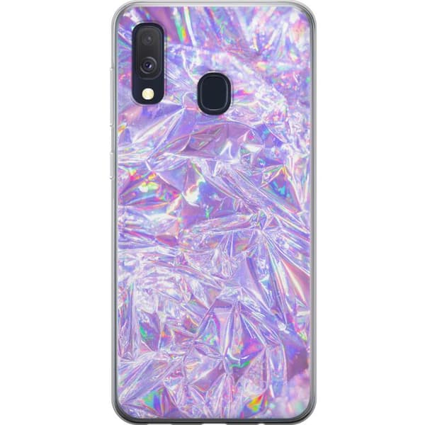 Samsung Galaxy A40 Gjennomsiktig deksel Holografiske diamanter
