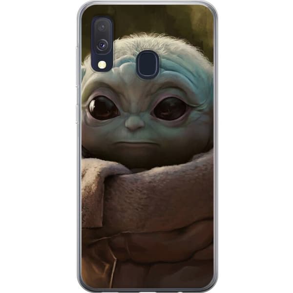 Samsung Galaxy A40 Läpinäkyvä kuori Baby Yoda