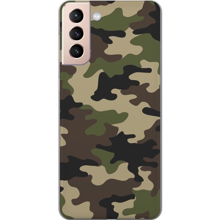Samsung Galaxy S21 Genomskinligt Skal Woodland Camo