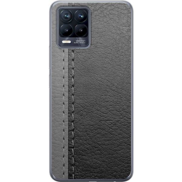 Realme 8 Gennemsigtig cover Sort & Grå Læder
