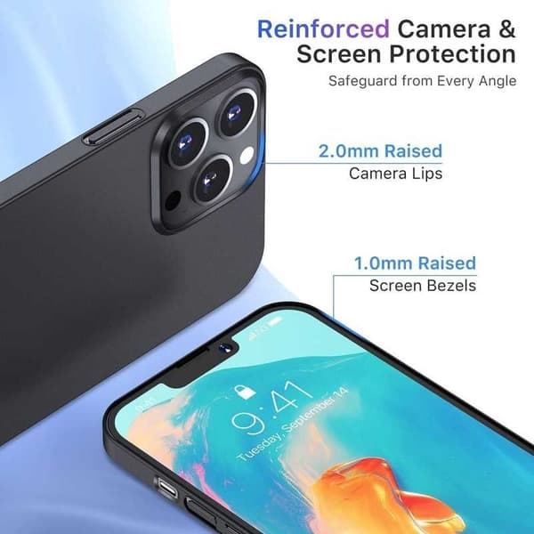 iPhone 12 Pro Ultratunt Mattsvart Skal Basic V2