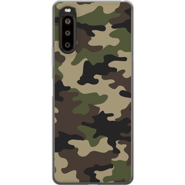 Sony Xperia 10 II Gennemsigtig cover Skov camo