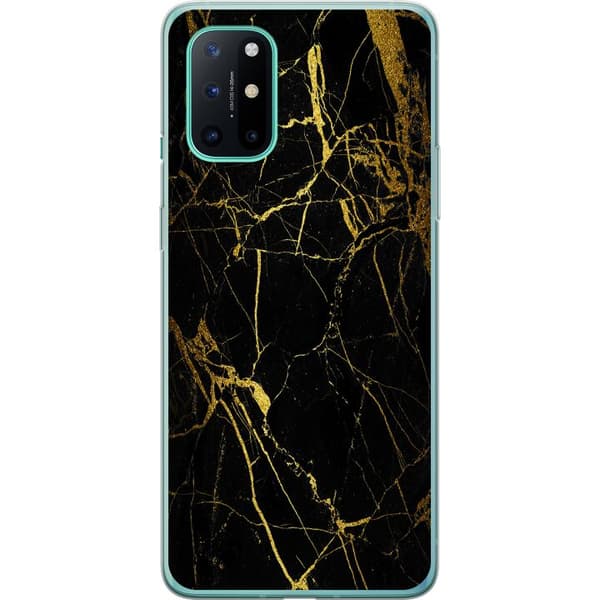 OnePlus 8T Gjennomsiktig deksel Marmor Svart & Gull
