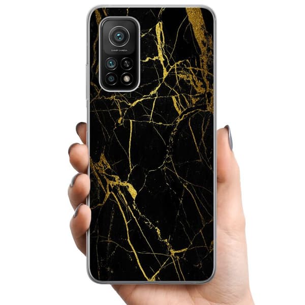 Xiaomi Mi 10T Pro 5G TPU Mobilskal Marble Black&Gold