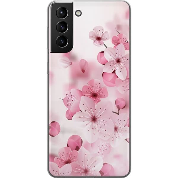 Samsung Galaxy S21+ 5G Genomskinligt Skal Cherry Blossom
